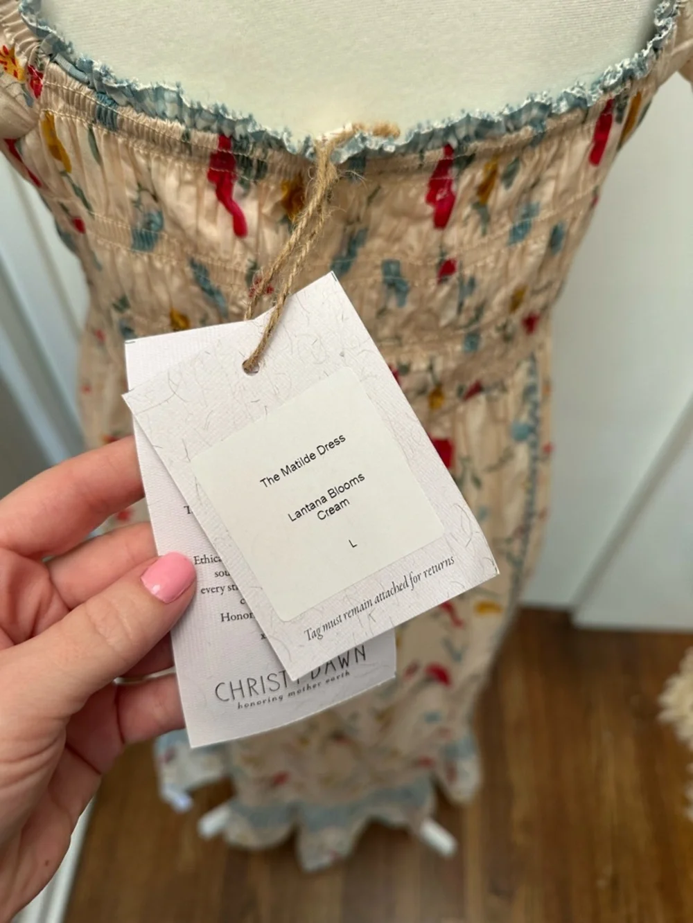 NWT Christy Dawn The Matilde Dress Lantana Blooms (Large) - Picture 3 of 5